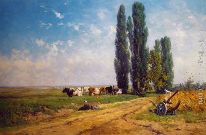 Summer Between Hilversum and Loosdrecht painting - Willem Roelofs Summer Between Hilversum and Loosdrecht art painting